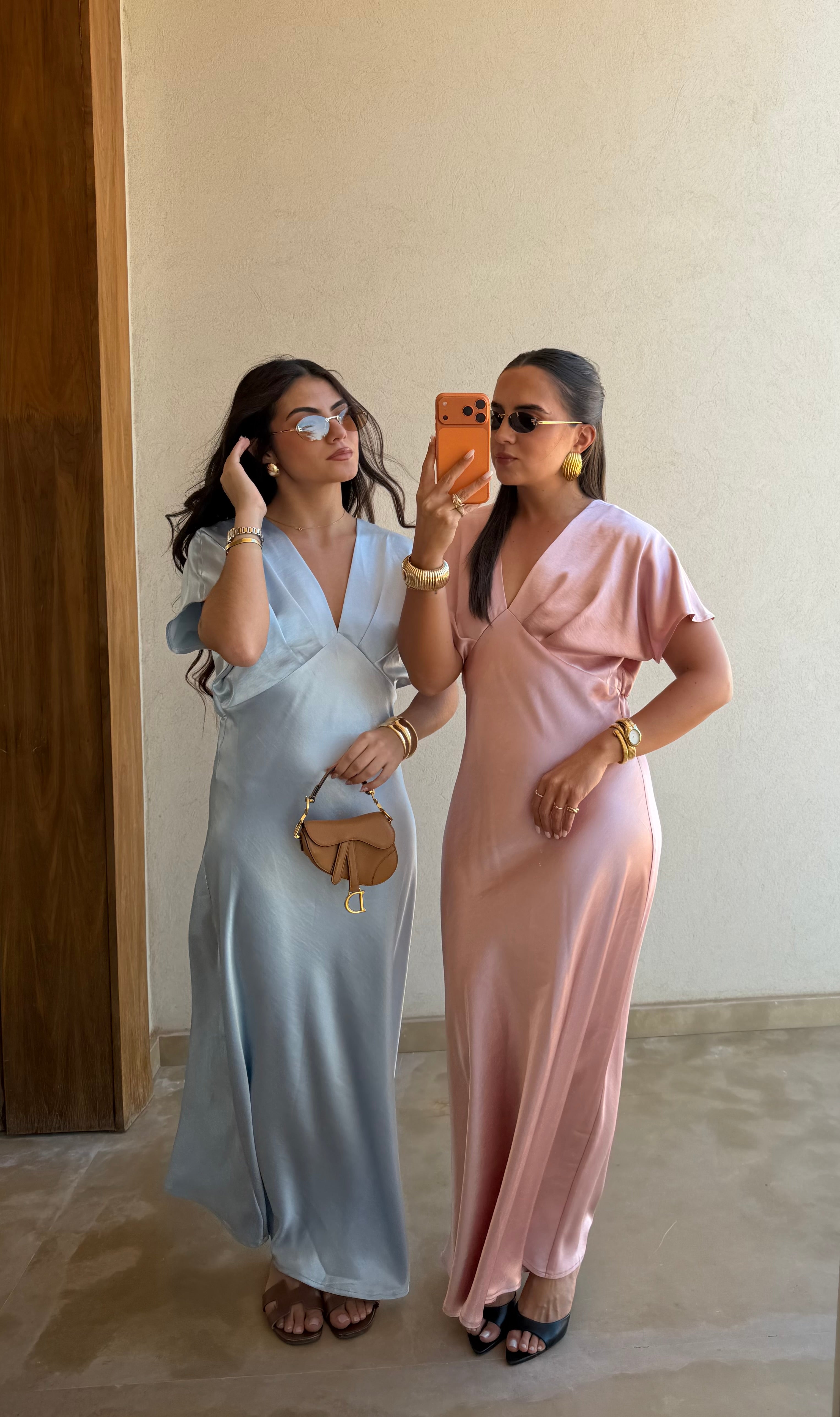 Robe longue SANDY bleue ciel