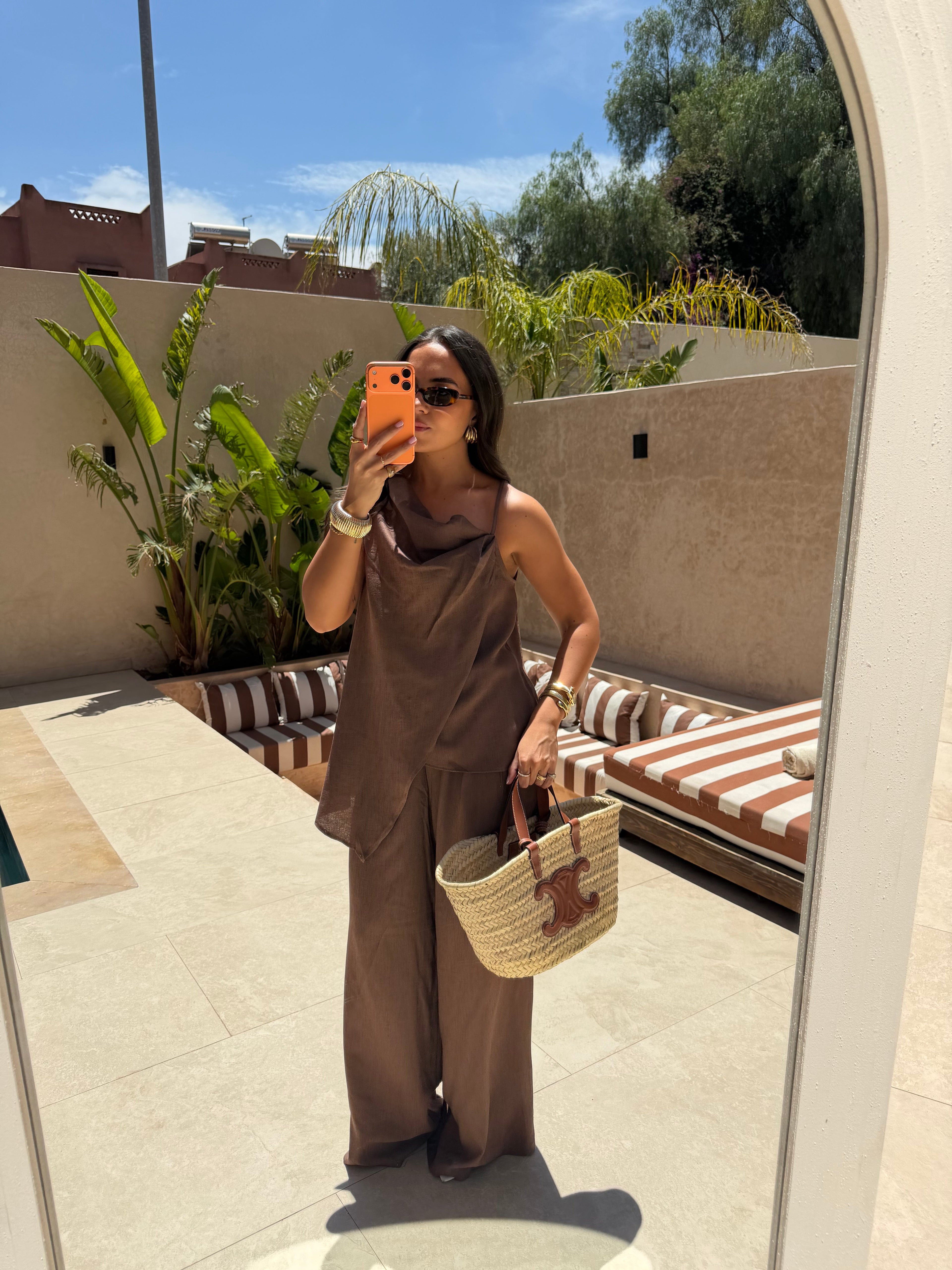 Ensemble PERLE marron  (26CY632)