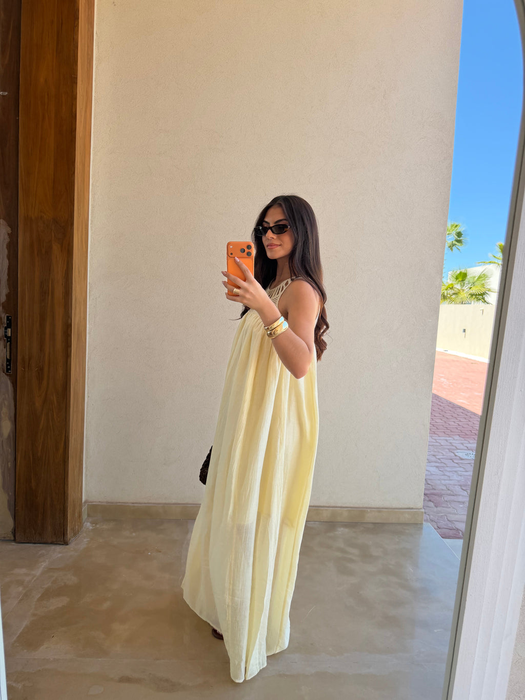 Robe brodé BILI crème (79444)