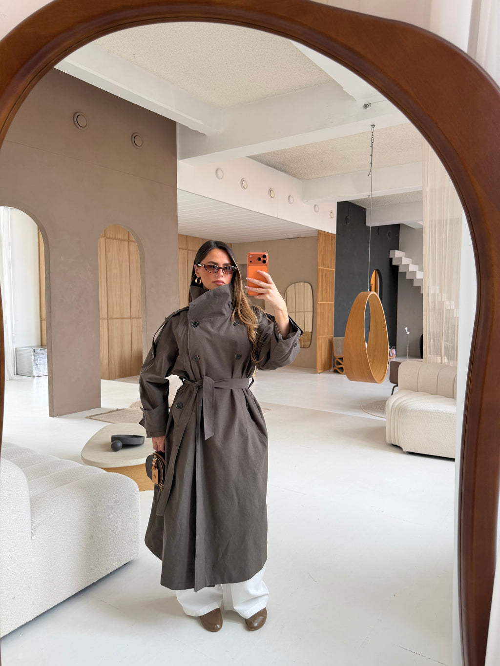 Trench long SARA kaki (W25259)