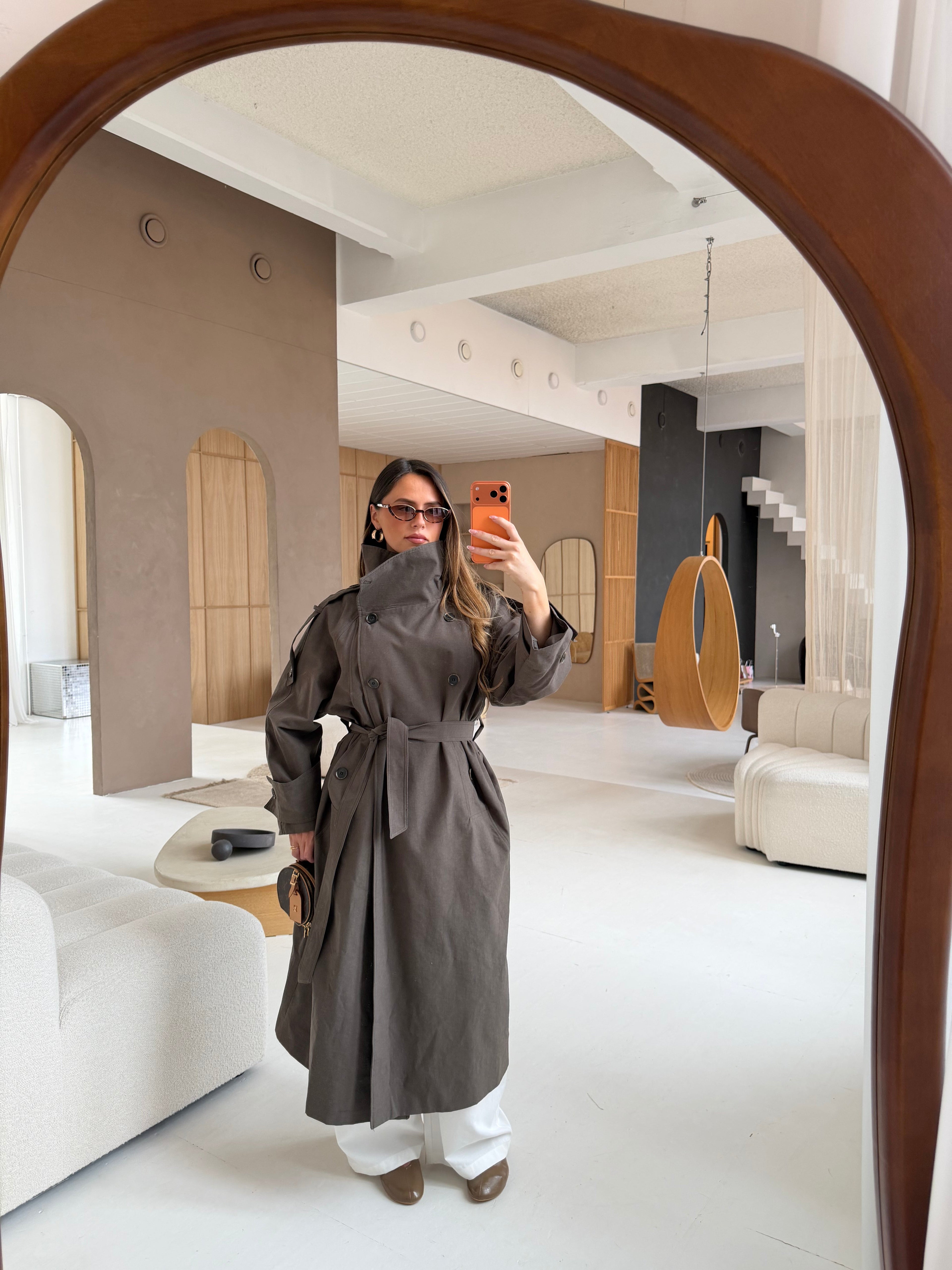 Trench long SARA kaki (W25259)