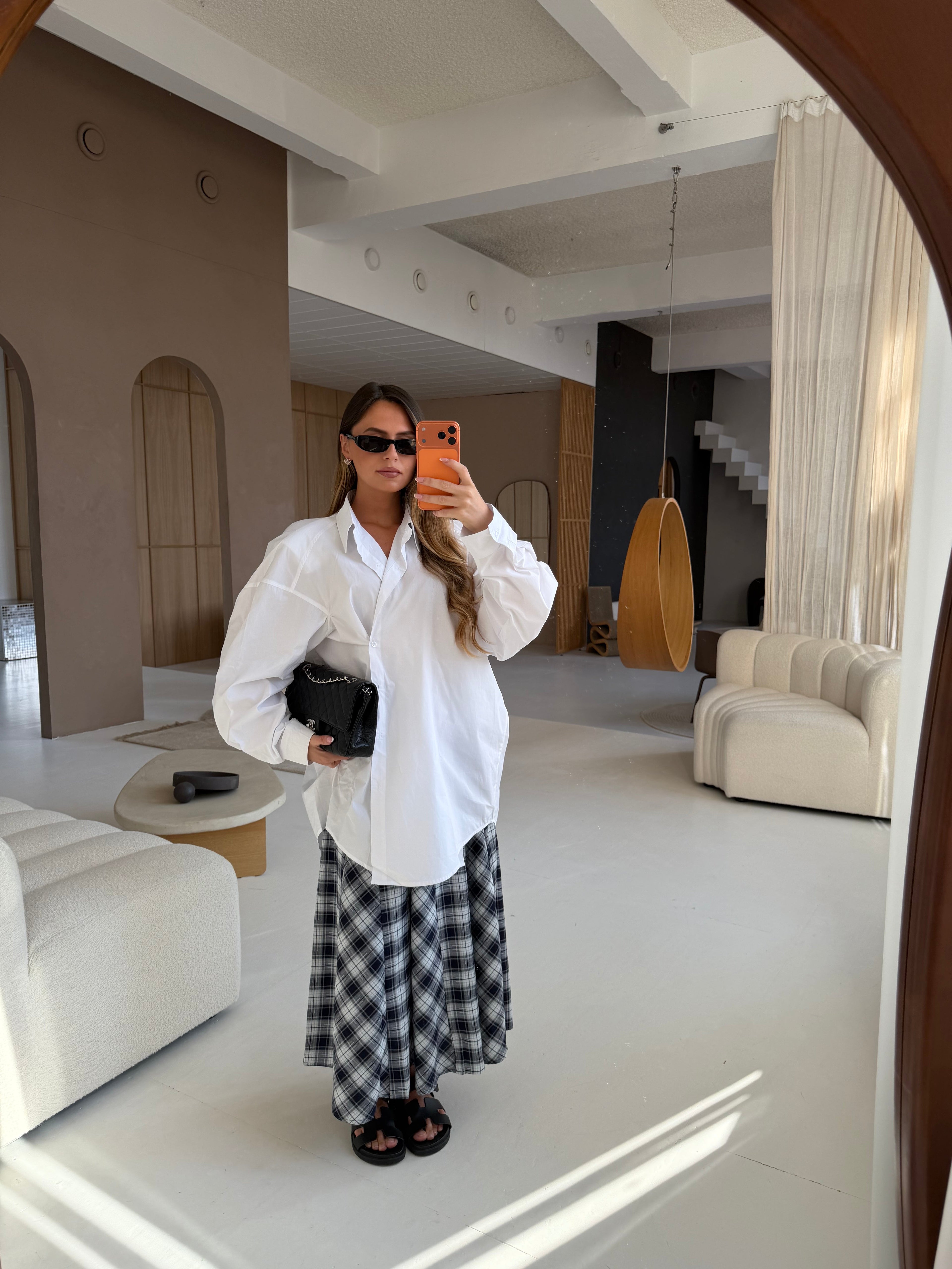 Jupe carreaux BALI bleue