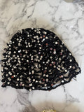 Bonnet crochet paillette noir