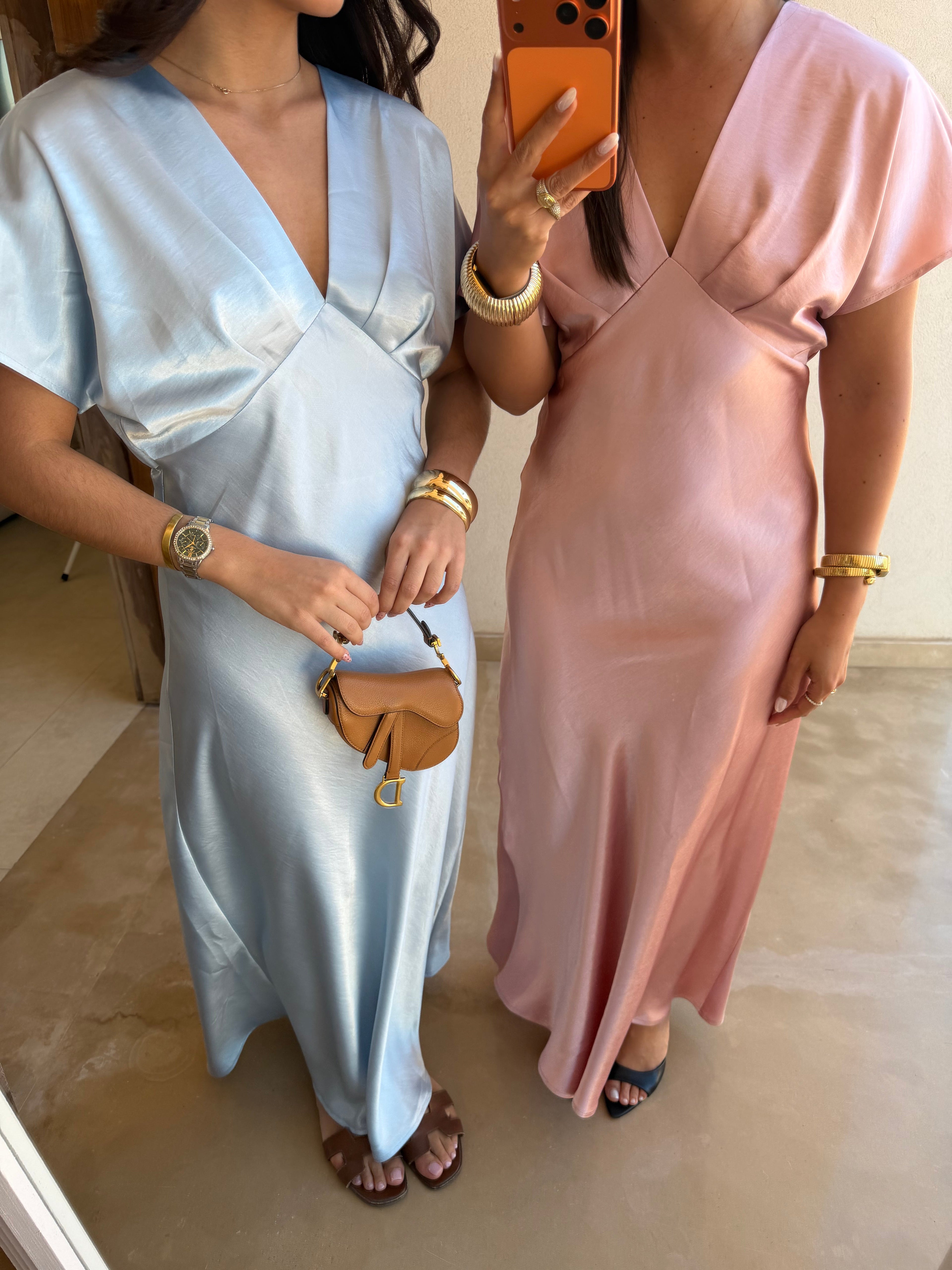 Robe longue SANDY bleue ciel
