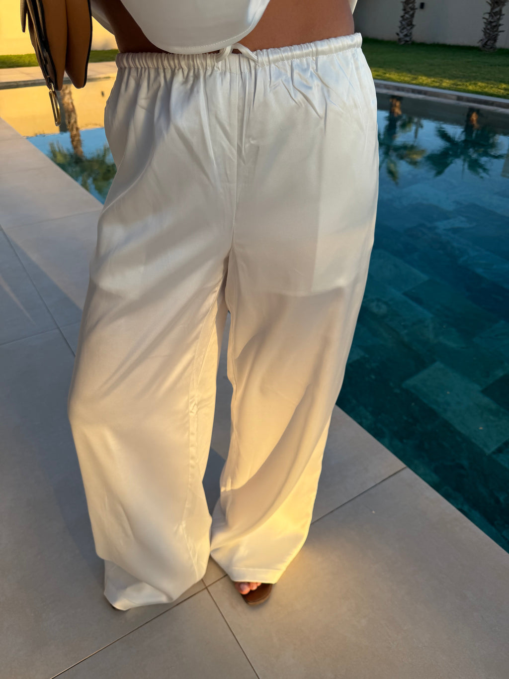 Pantalon LINA satiné blanc (L2122)