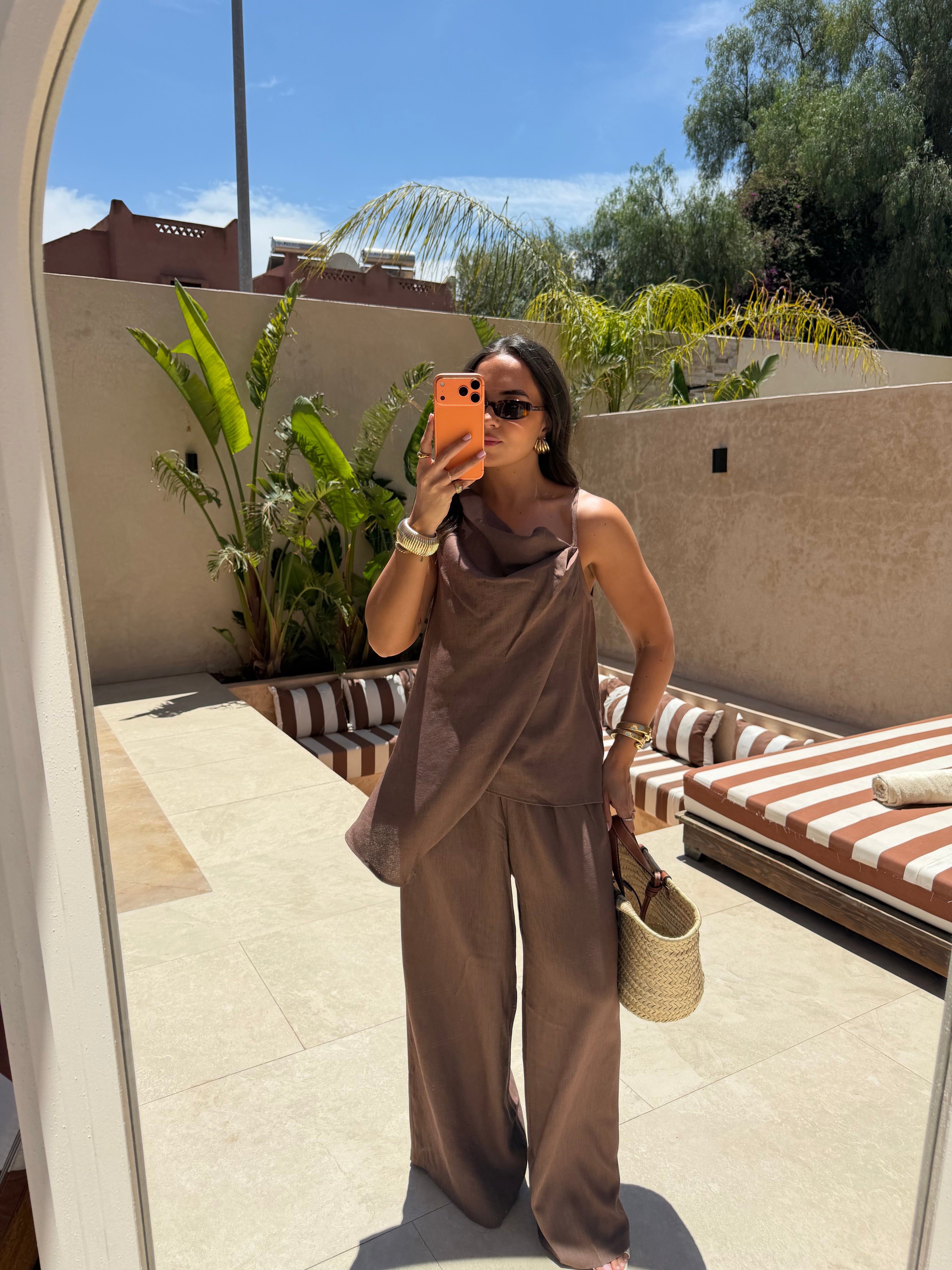 Ensemble PERLE marron  (26CY632)