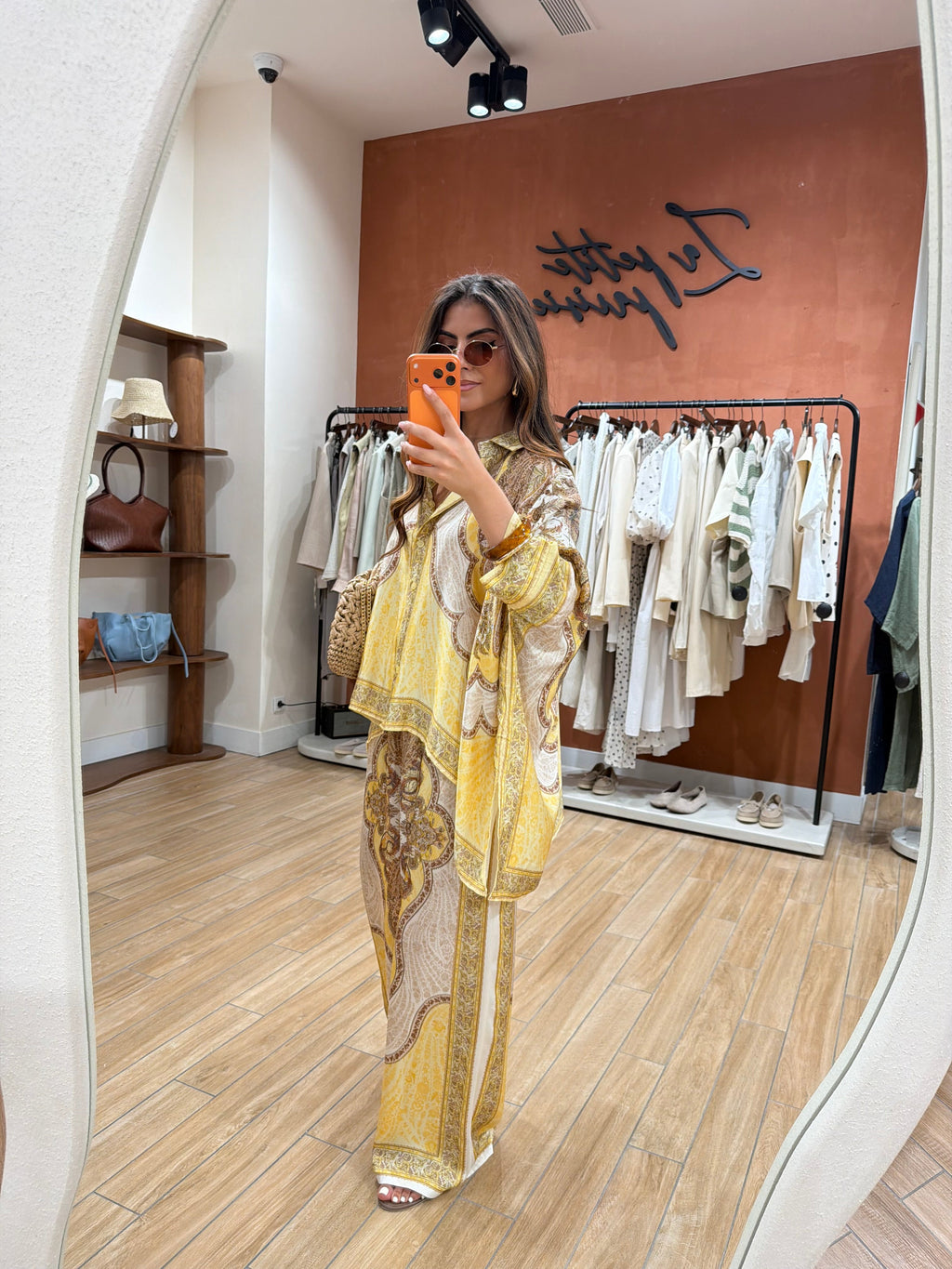 Ensemble DOLCE soie jaune