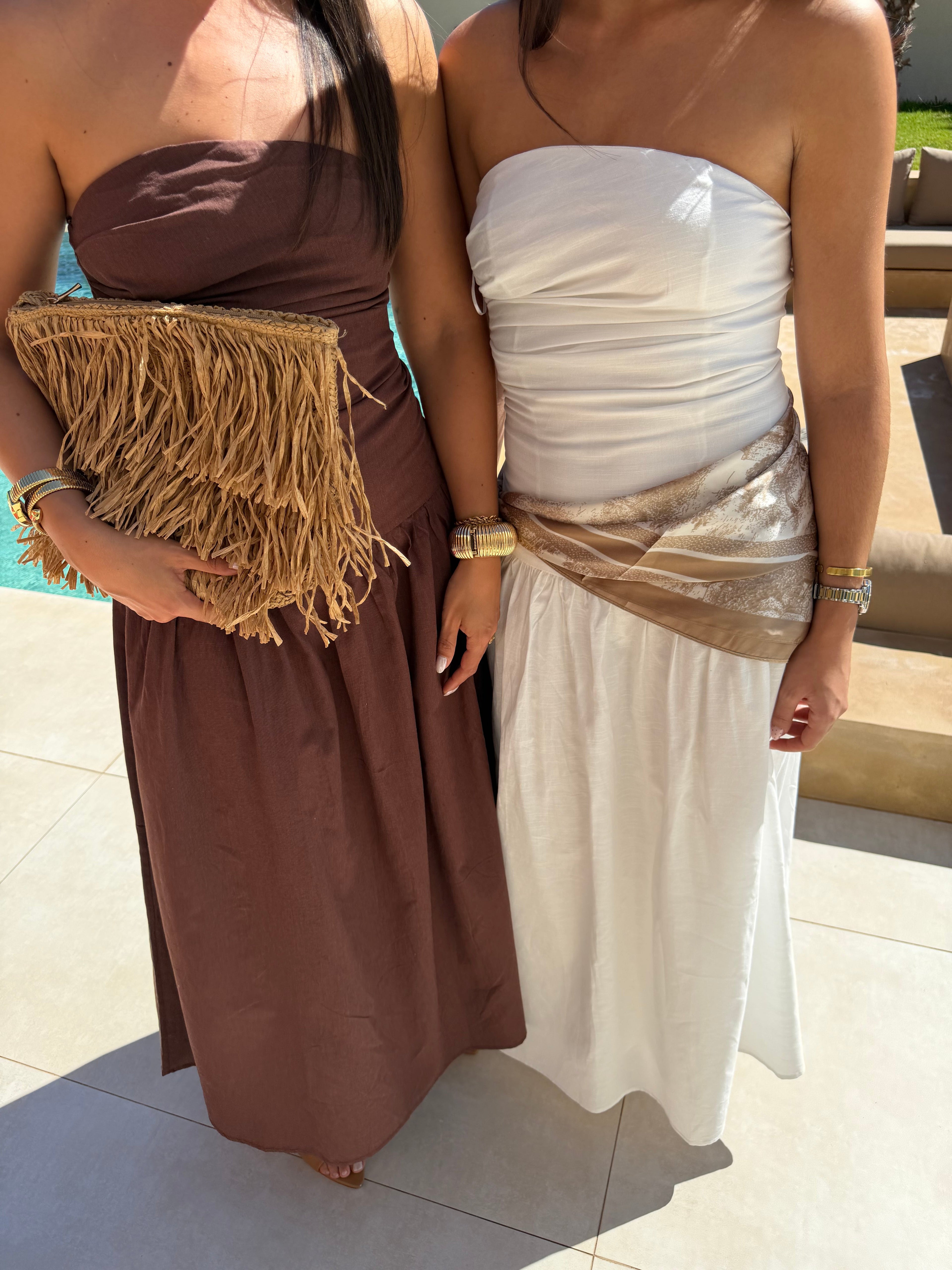 Robe bustier marron (L2091)