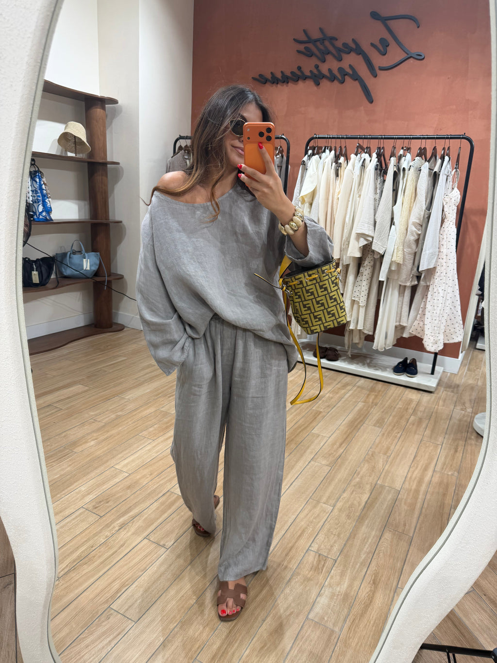 Ensemble MYNI 100% Lin taupe