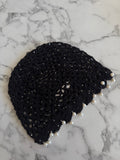 Bonnet crochet perle noir