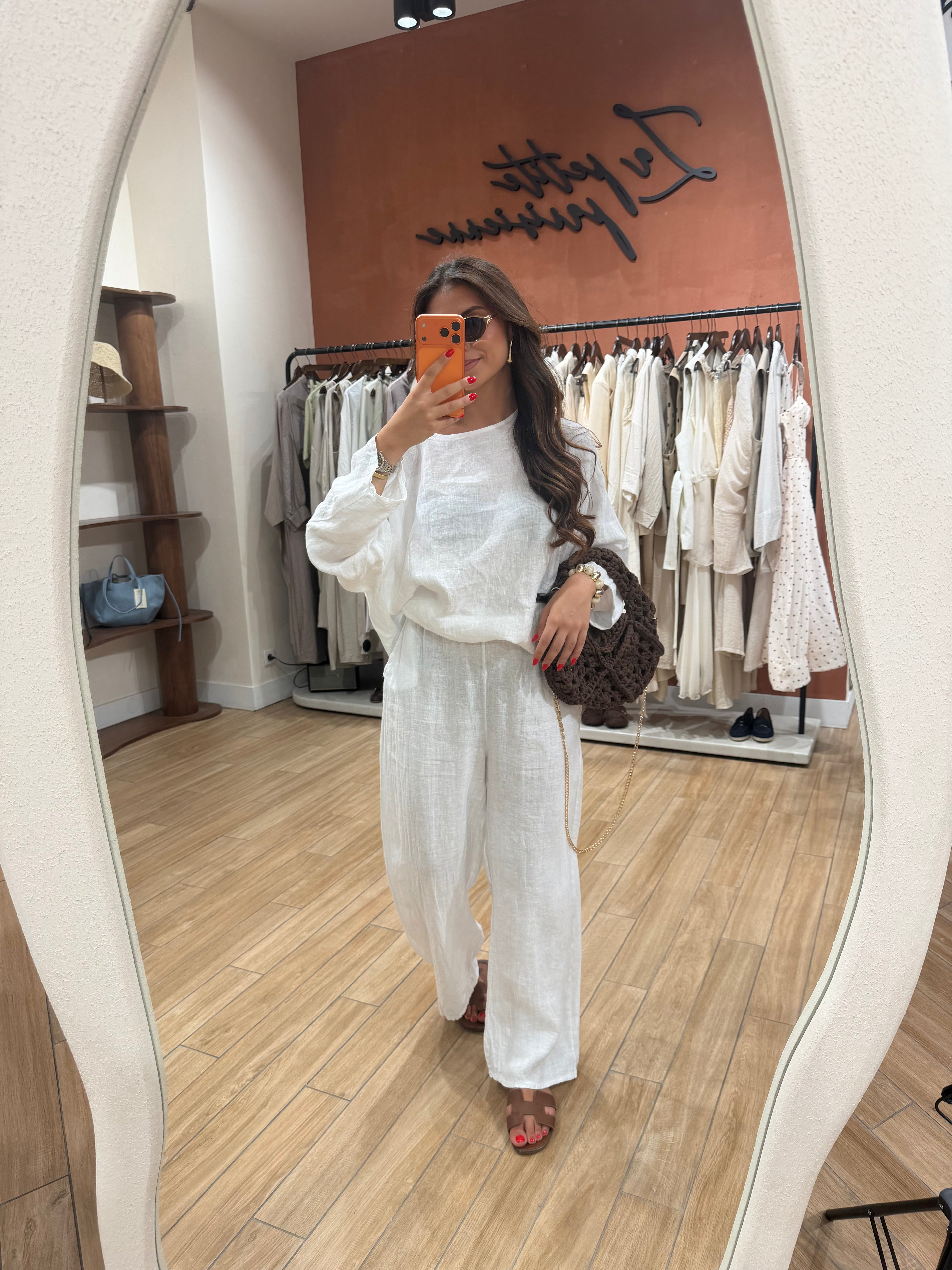 Ensemble MYNI 100% Lin blanc
