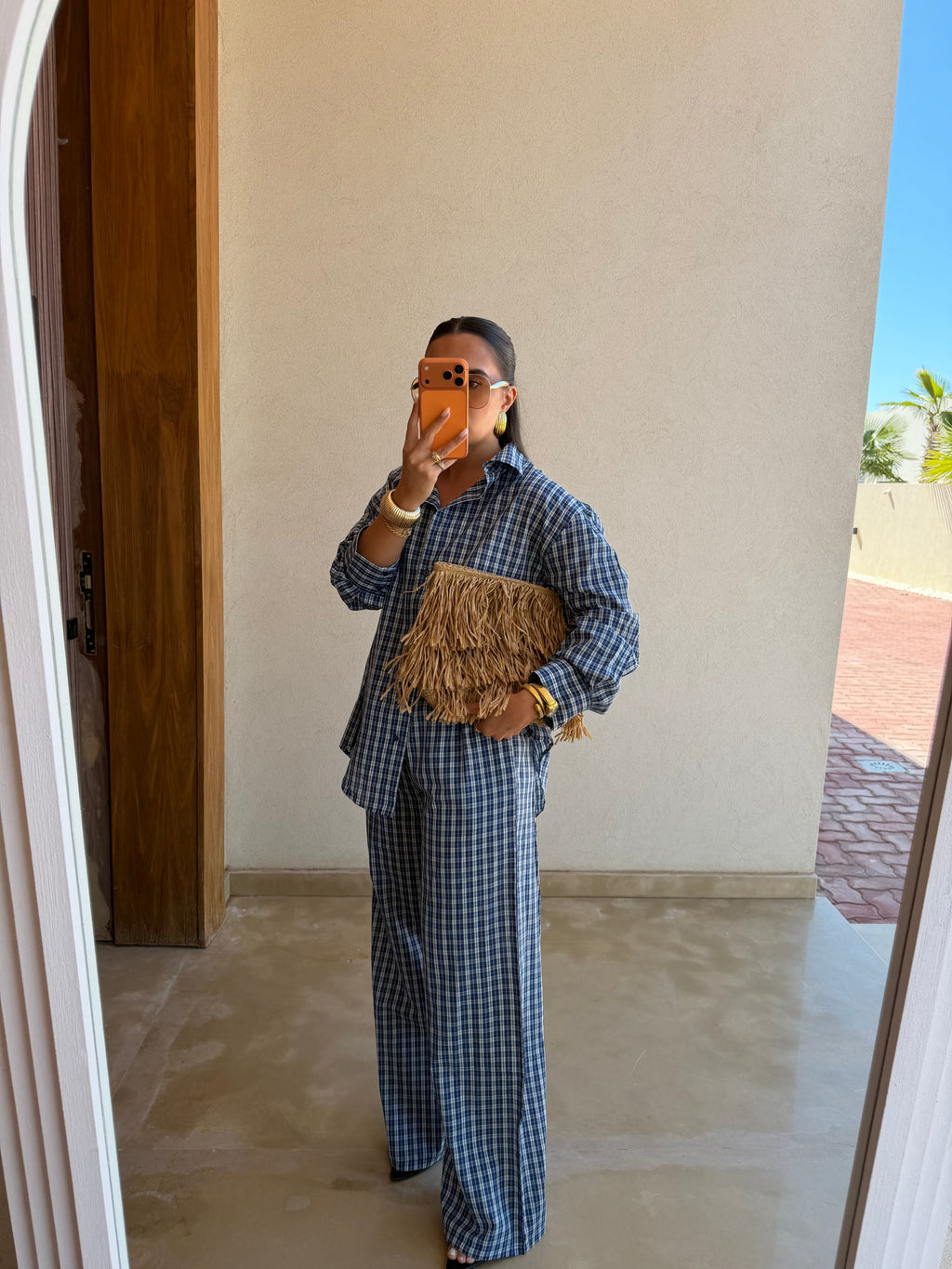 Chemise AGNES bleue carreaux