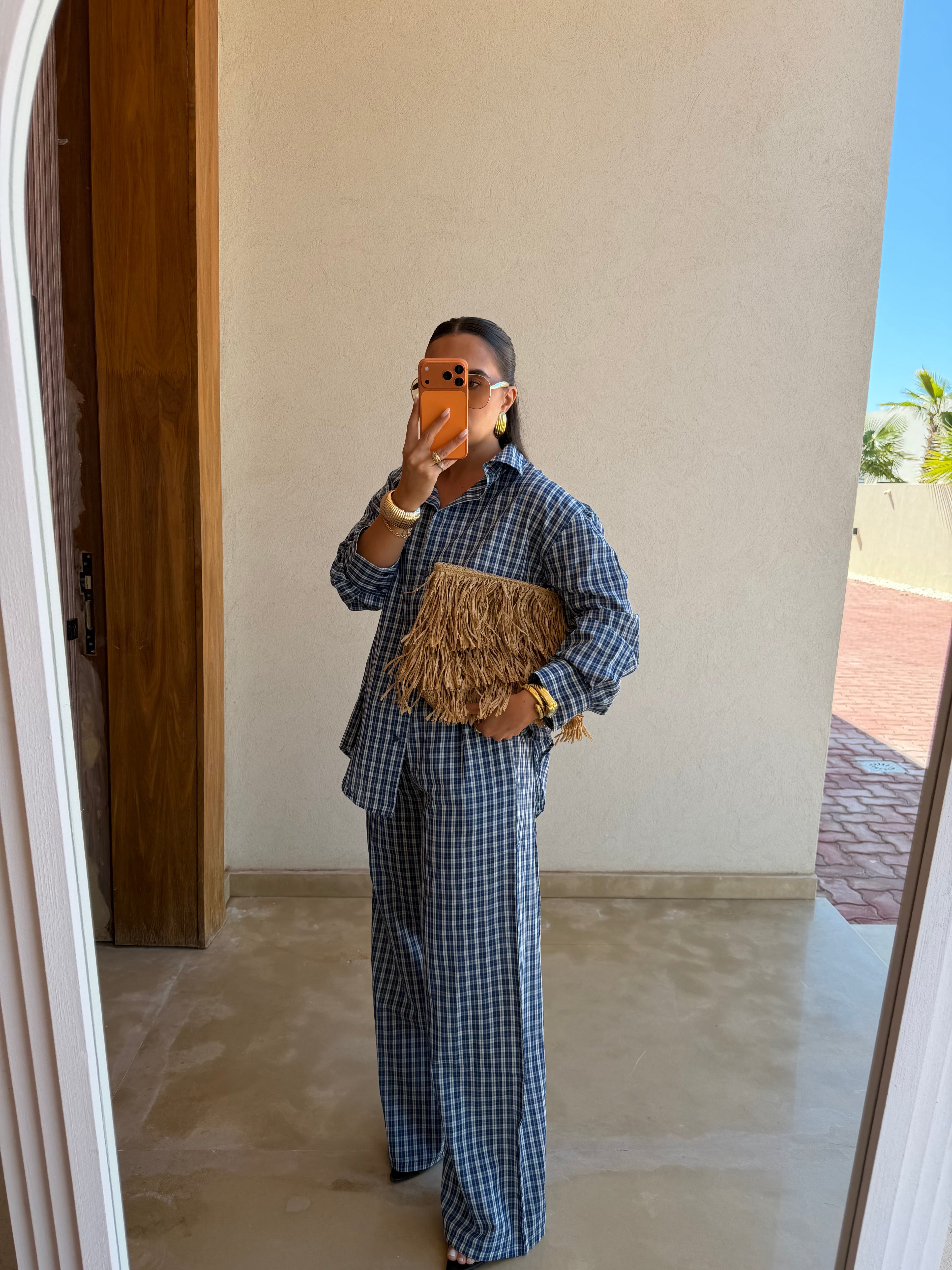 Chemise AGNES bleue carreaux