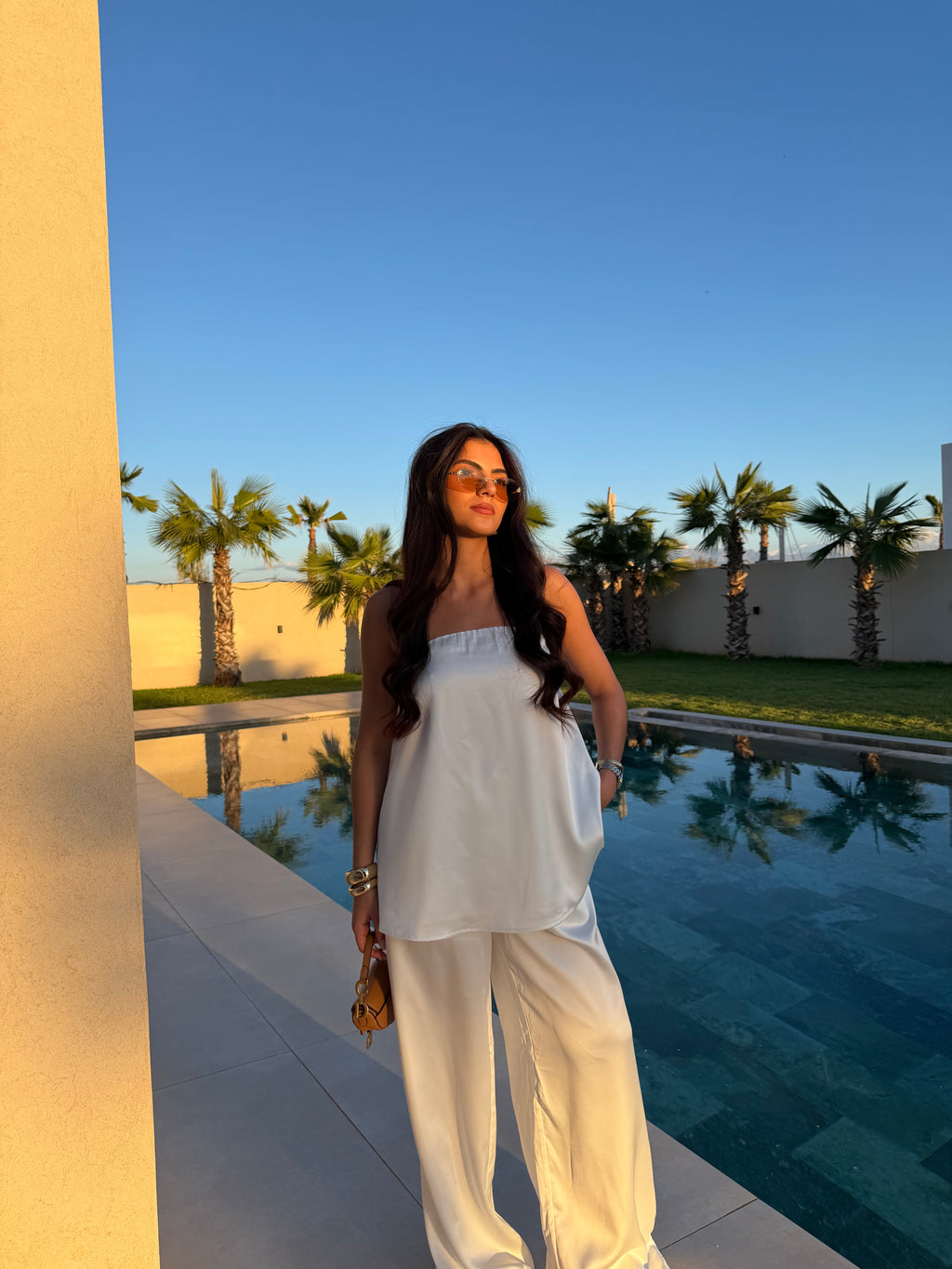 Pantalon LINA satiné blanc (L2122)
