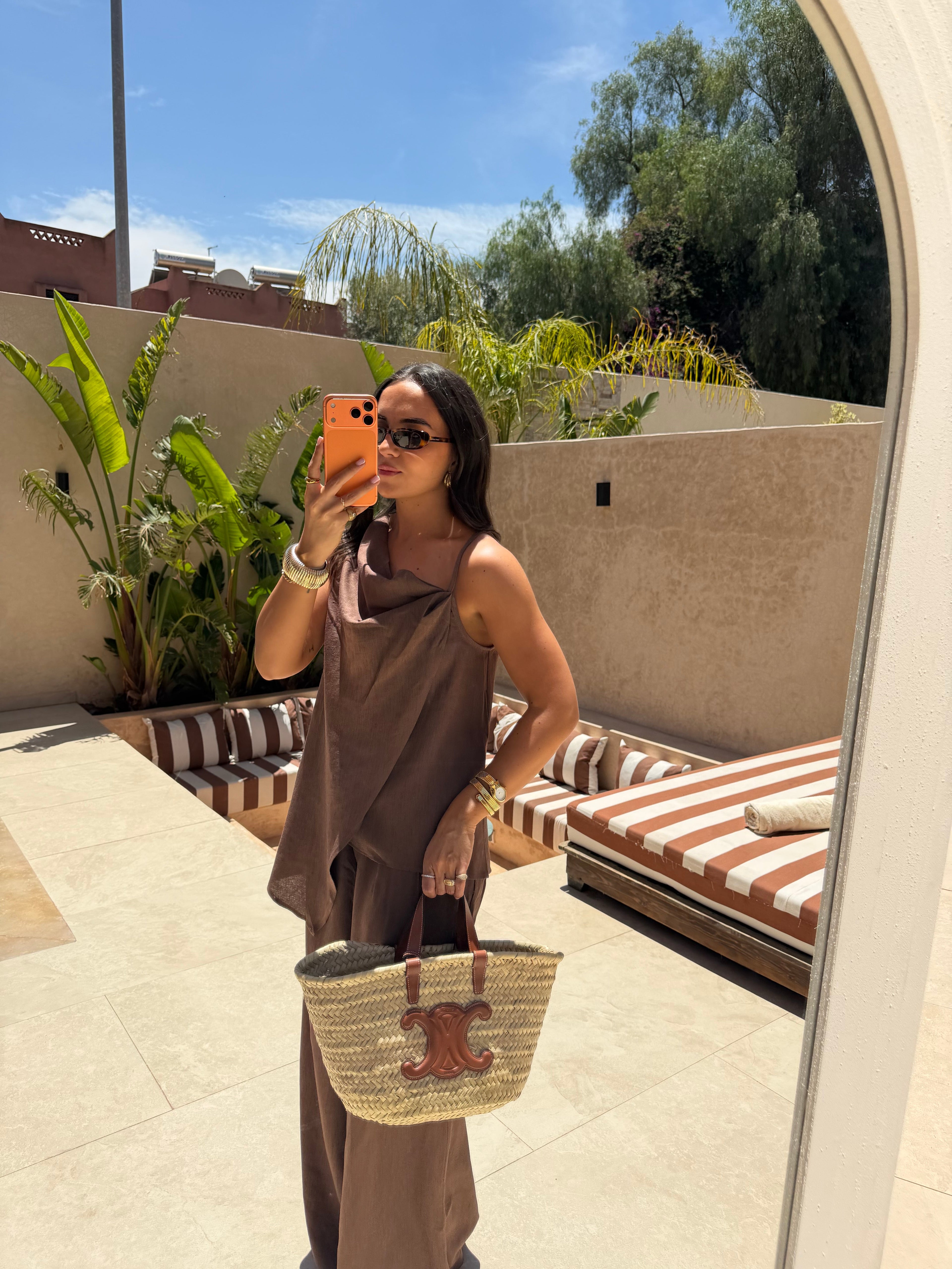 Ensemble PERLE marron  (26CY632)