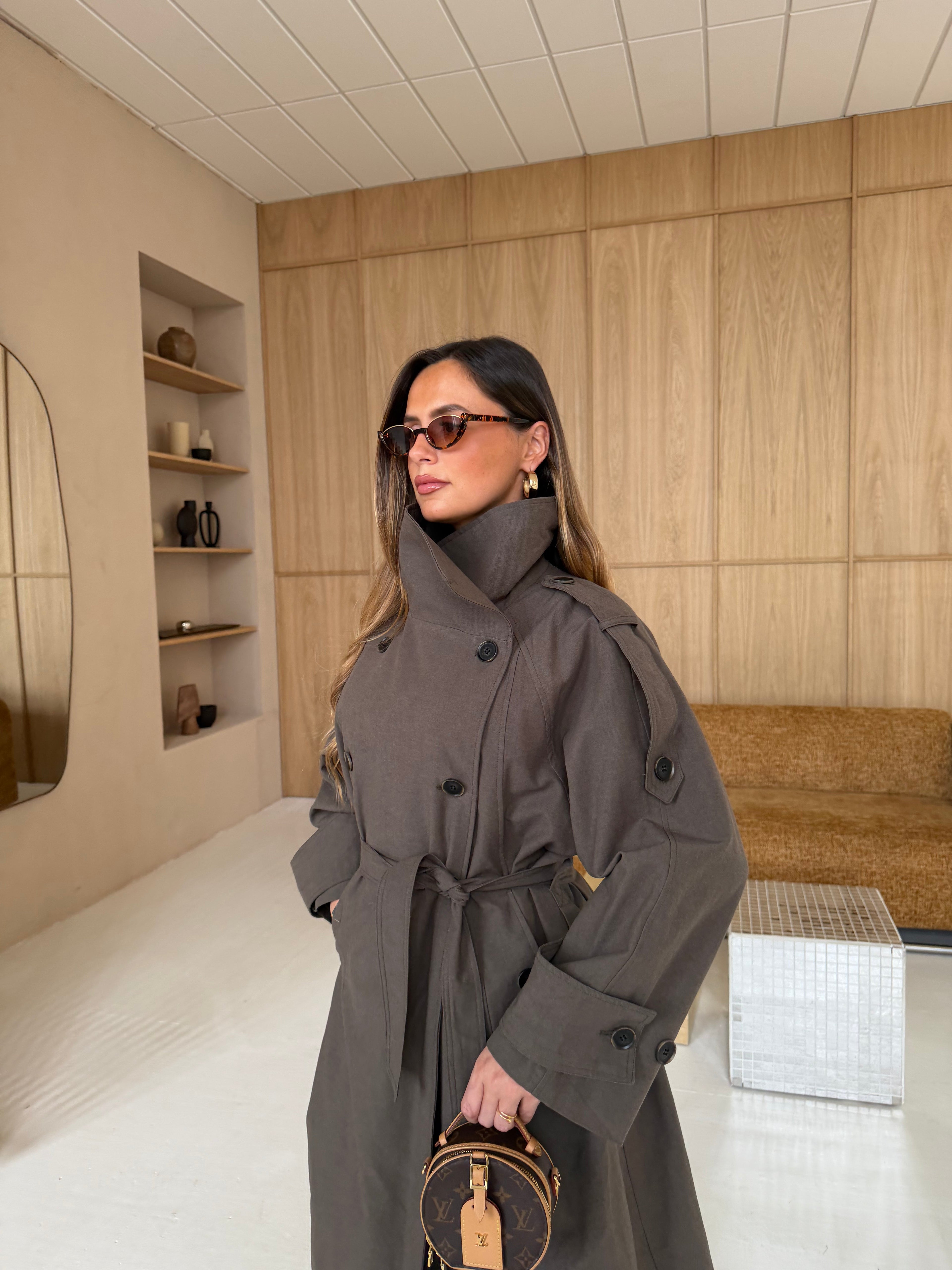 Trench long SARA kaki (W25259)