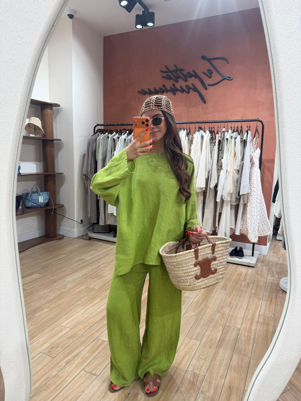 Ensemble MYNI 100% Lin vert anis