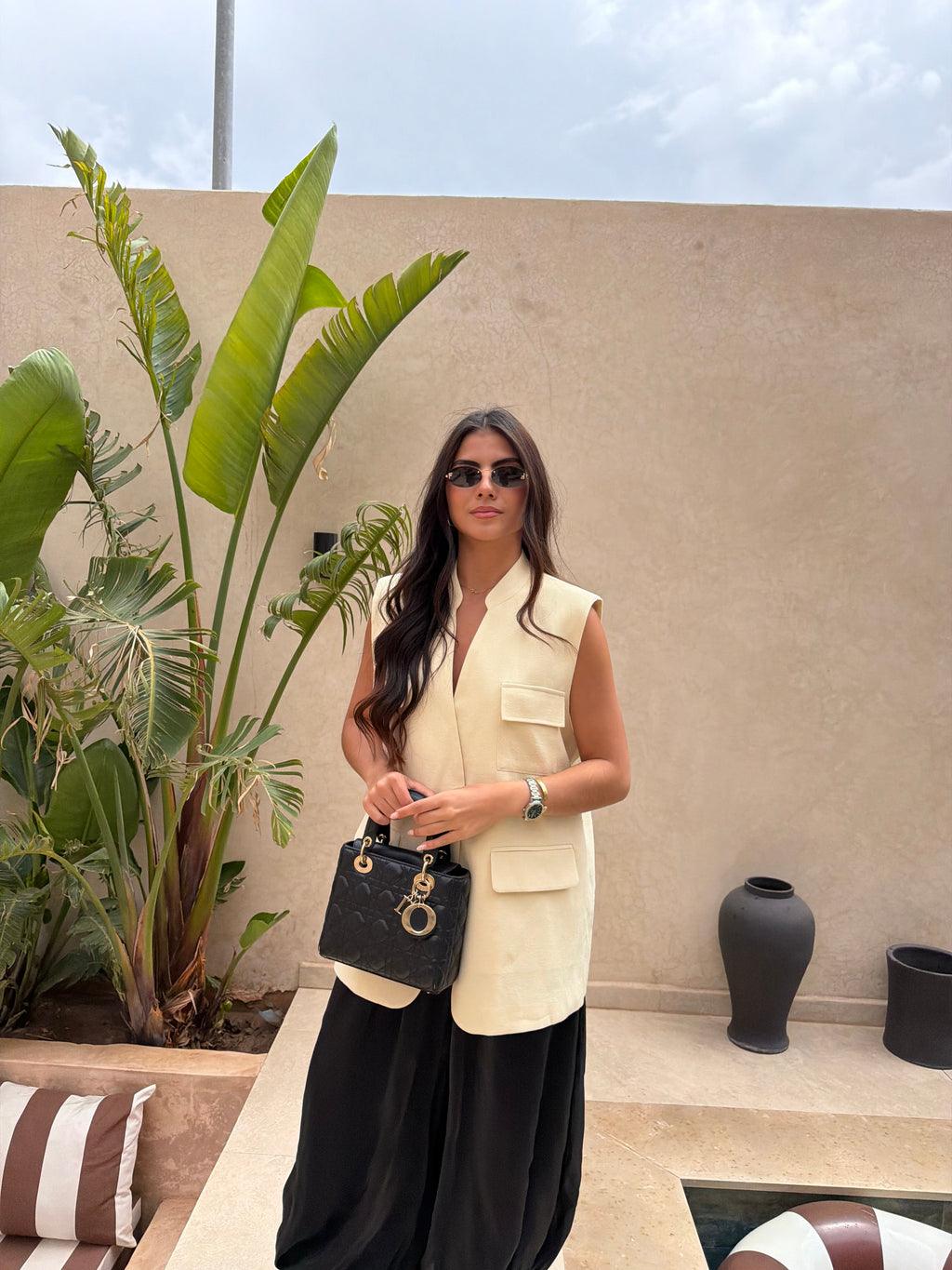 Blazer HELY sans manche jaune