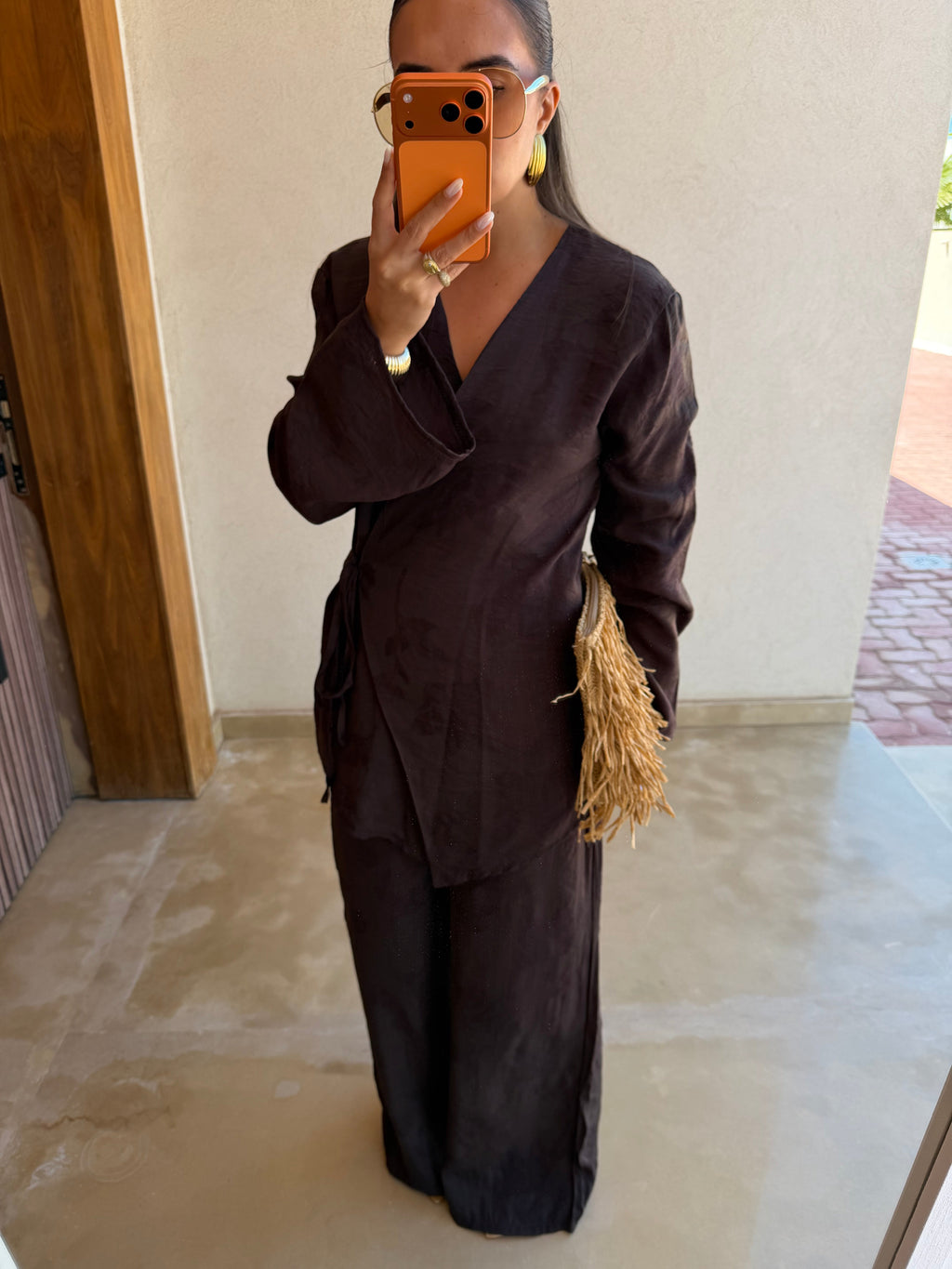 Ensemble SILANA noué marron
