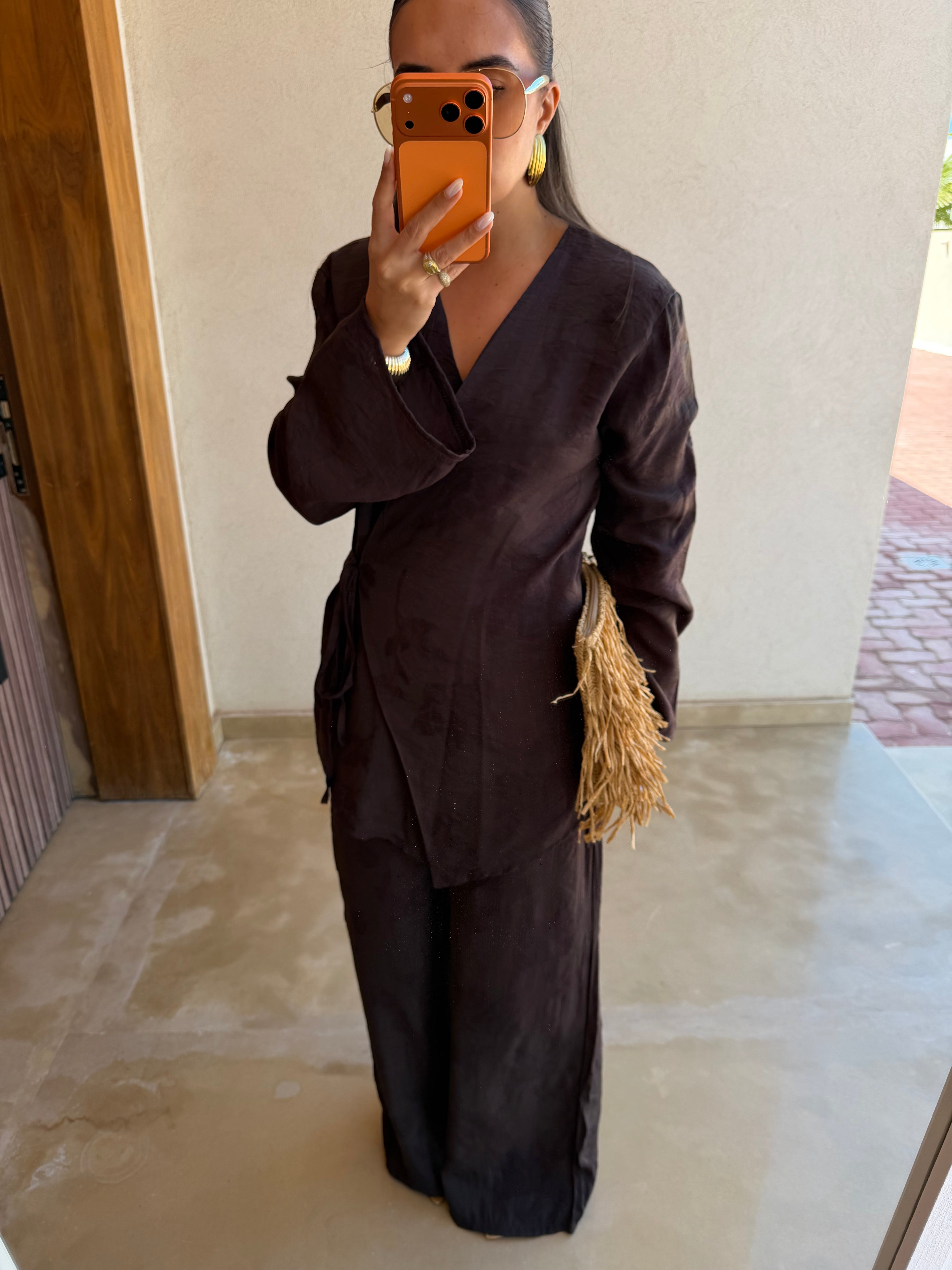 Ensemble SILANA noué marron