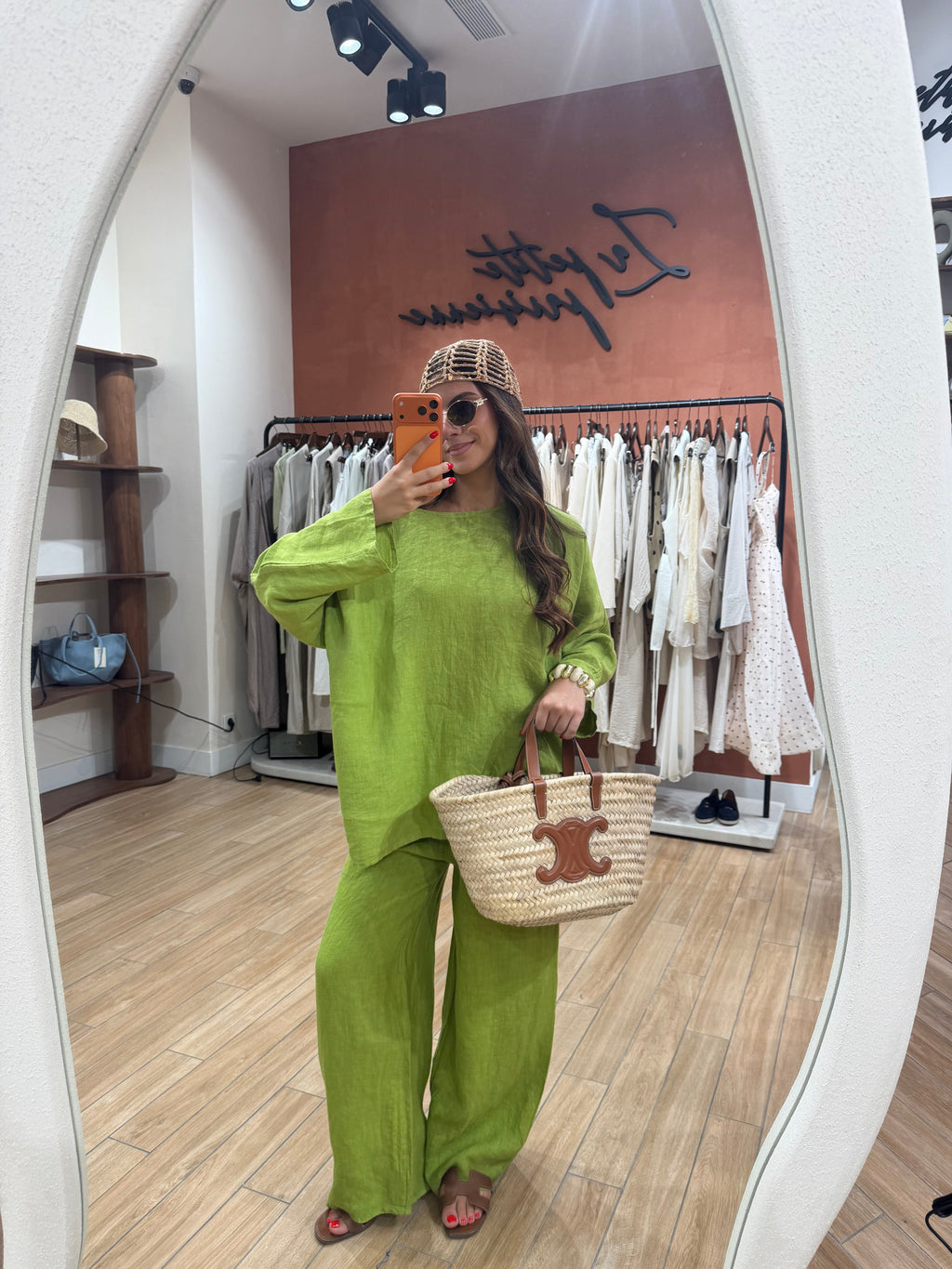 Ensemble MYNI 100% Lin vert anis