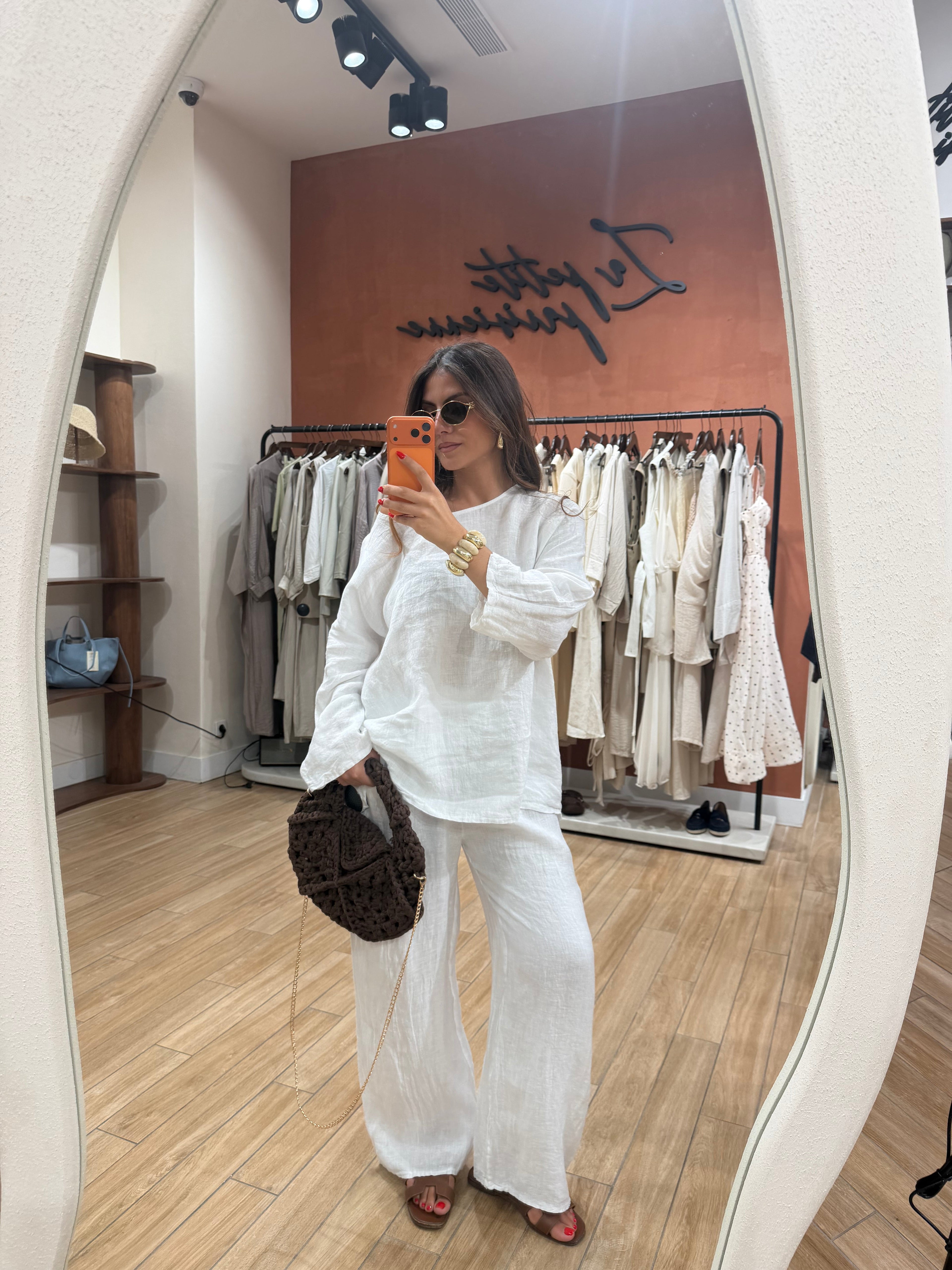 Ensemble MYNI 100% Lin blanc