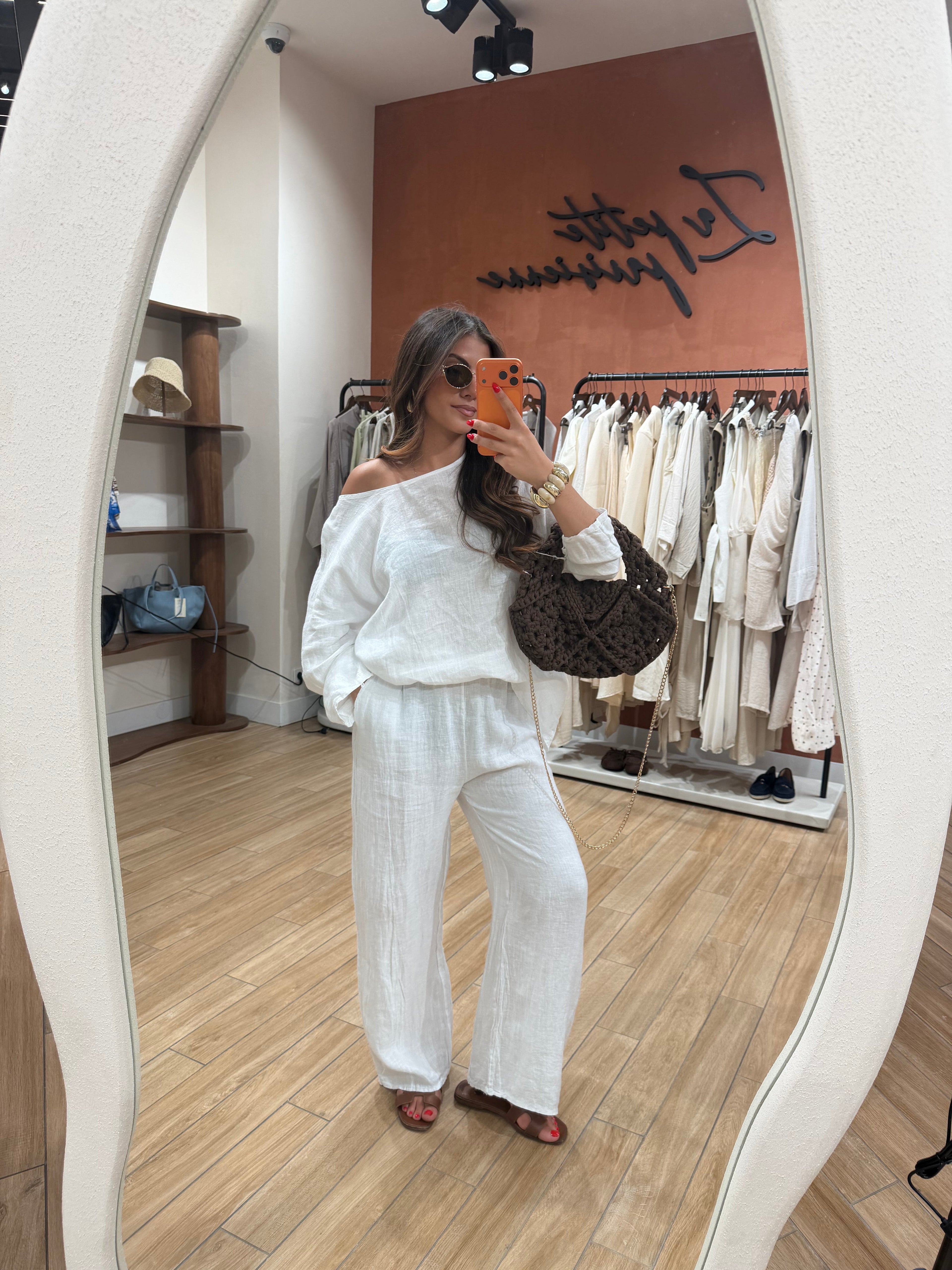 Ensemble MYNI 100% Lin blanc