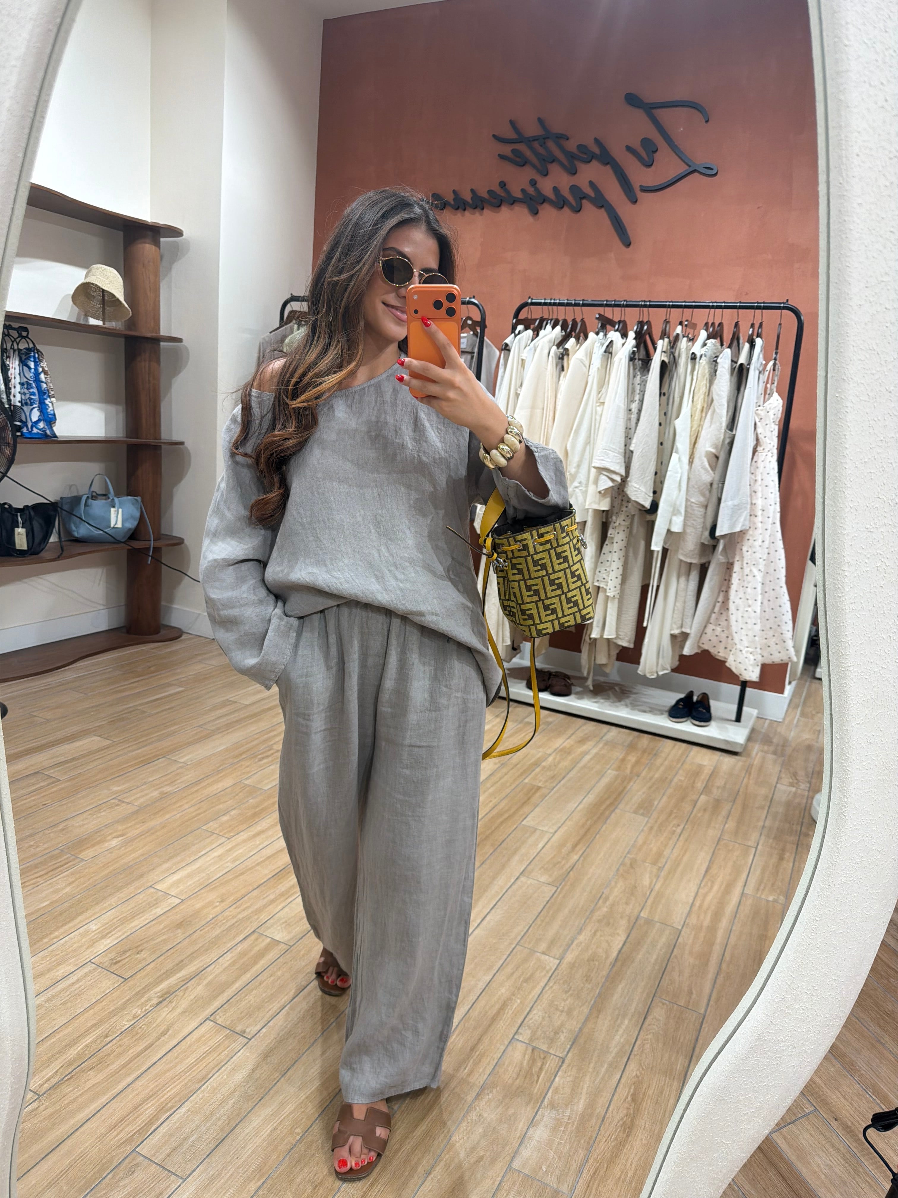 Ensemble MYNI 100% Lin taupe