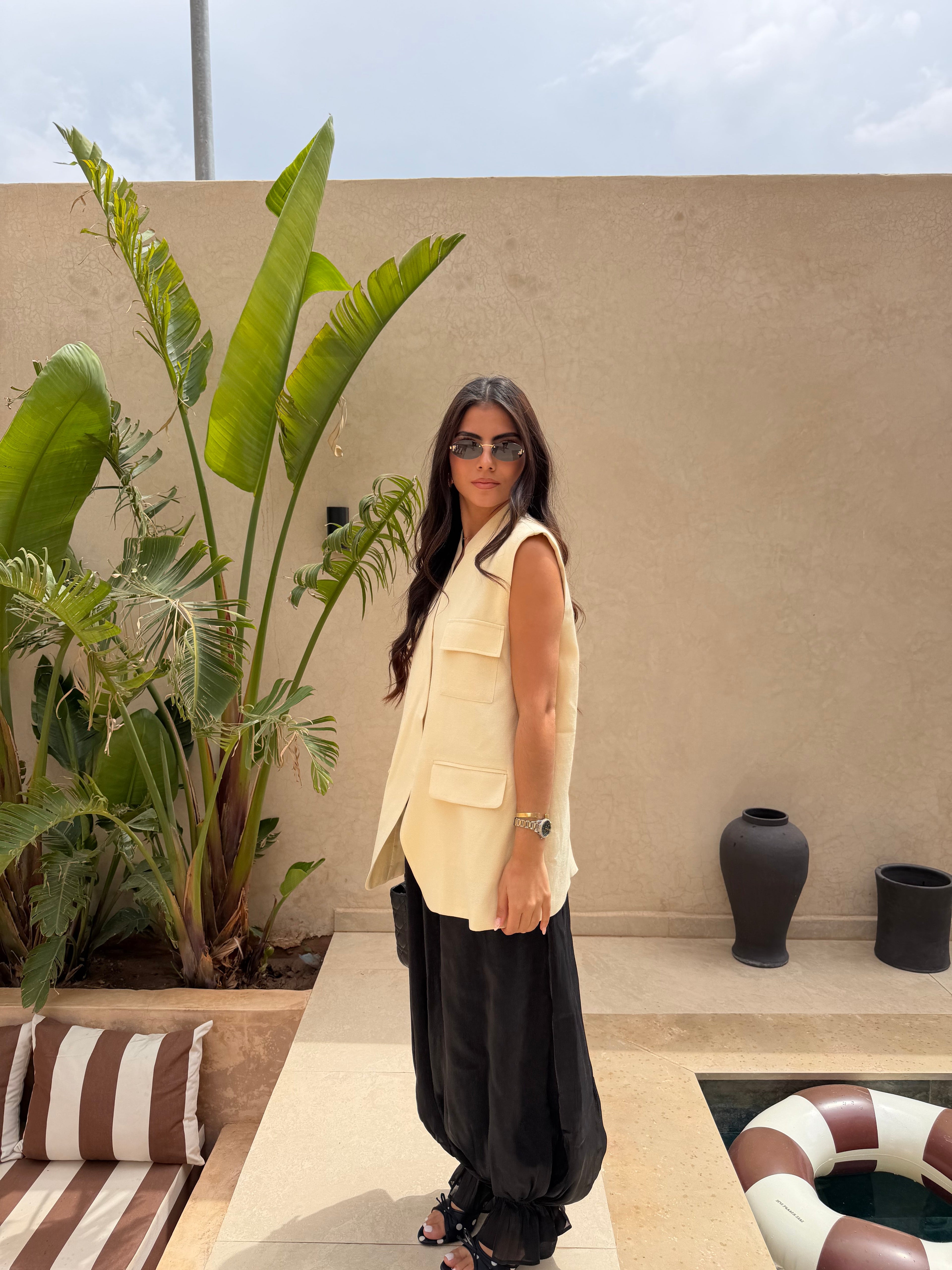Blazer HELY sans manche jaune