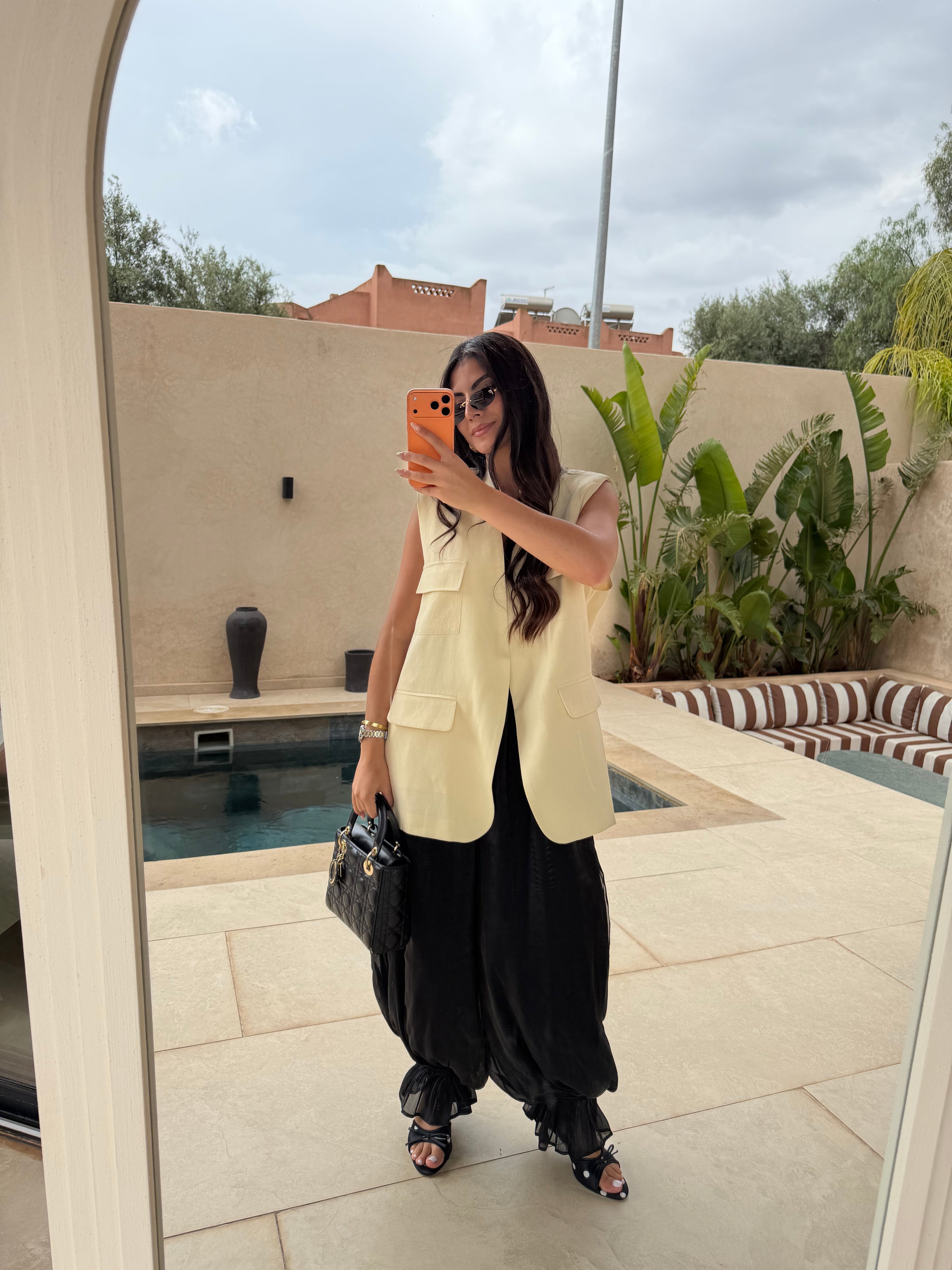 Blazer HELY sans manche jaune